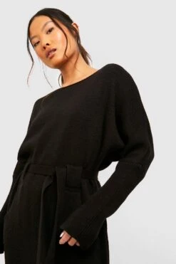 Vestito Maxi Petite In Maglia Con Cintura -Negozio al dettaglio Vestiti gzz45823 black xl 3