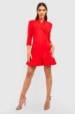 Vestito Blazer Con Volant Sul Fondo -Negozio al dettaglio Vestiti gzz45858 red xl 2