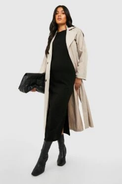 Vestito Longuette Premaman In Maglia Con Spacco Laterale -Negozio al dettaglio Vestiti gzz45866 black xl 2