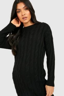 Vestito Premaman In Maglia Intrecciata Con Scollo Rotondo -Negozio al dettaglio Vestiti gzz46601 black xl 3