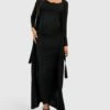 Vestito Maxi Premaman Con Scollo A Cappuccio E Spalline & Spolverino