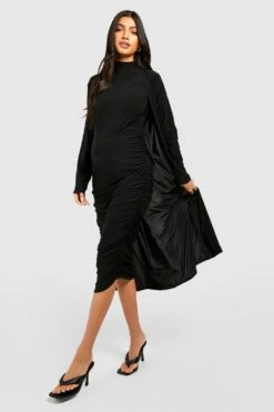 Vestito Premaman Con Collo A Imbuto & Spolverino -Negozio al dettaglio Vestiti gzz46606 black xl 2