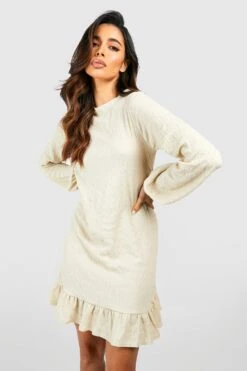 Vestito A Trapezio Con Trama, Maniche A Campana E Volant Sul Fondo -Negozio al dettaglio Vestiti gzz46670 black xl 2