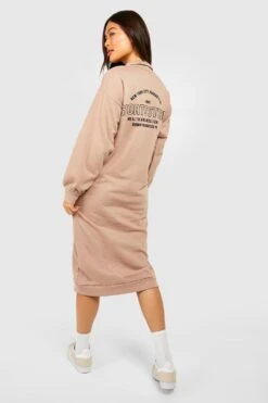 Vestito In Felpa Oversize Con Slogan E Colletto Oversize -Negozio al dettaglio Vestiti gzz46811 stone xl 2