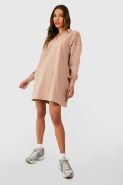 Vestito In Felpa Oversize Con Colletto -Negozio al dettaglio Vestiti gzz46818 stone xl 2