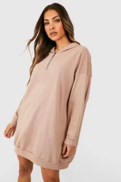 Vestito In Felpa Oversize Con Zip Corta