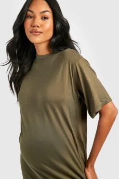 Vestito Longuette A T-shirt Premaman -Negozio al dettaglio Vestiti gzz47039 khaki xl 3