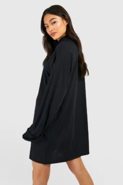 Vestito In Maglia A Coste A Collo Alto -Negozio al dettaglio Vestiti gzz47217 black xl 1