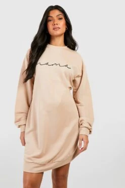 Vestito In Felpa Premaman Con Stampa Mama -Negozio al dettaglio Vestiti gzz47301 stone xl 2