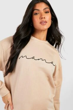 Vestito In Felpa Premaman Con Stampa Mama -Negozio al dettaglio Vestiti gzz47301 stone xl 3