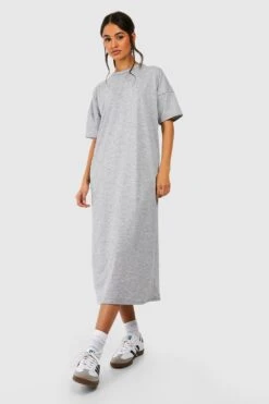 Vestito T-shirt Midi Con Spalle Scese -Negozio al dettaglio Vestiti gzz47729 grey20marl xl 2