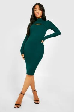 Vestito Midi Petite A Collo Alto Con Cut-out -Negozio al dettaglio Vestiti gzz48208 green xl 2