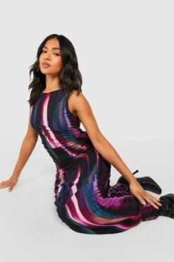 Vestito Longuette Petite In Rete Con Ruches -Negozio al dettaglio Vestiti gzz49096 multi xl 3