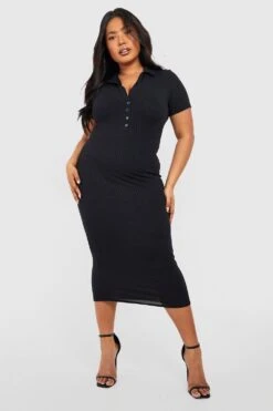 Vestito Midi Plus Size A Coste Larghe