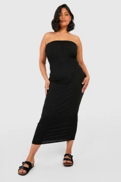 Maxi Vestito Plus Size Basic A Fascia