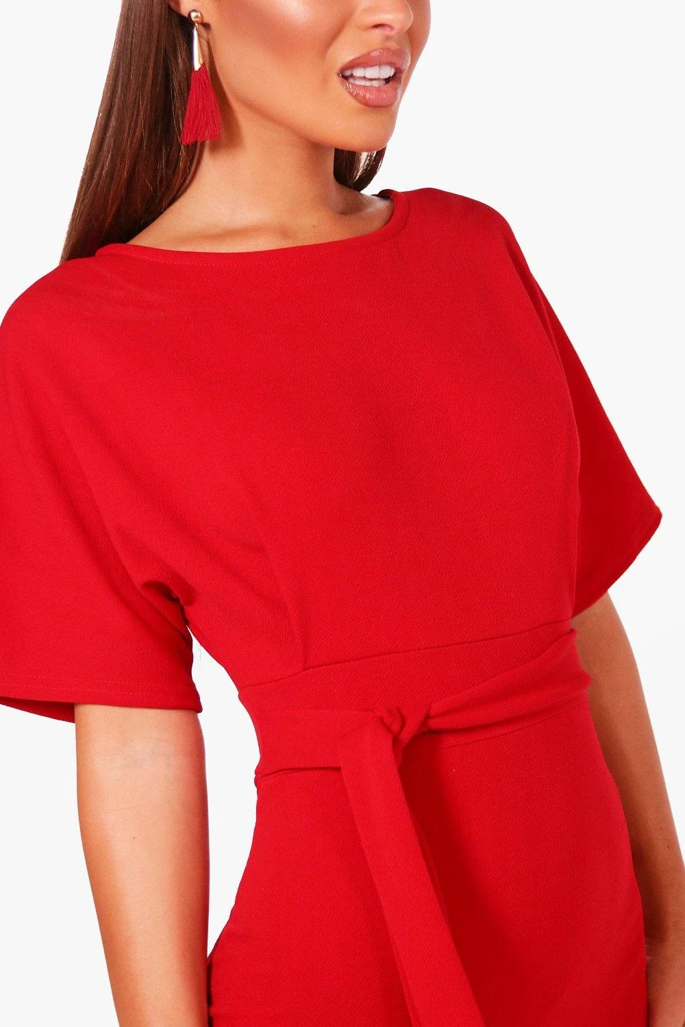 Vestito Midi Petite Comodo In Fibre Riciclate Con Laccetti In Vita 4 Vestito Midi Petite Comodo In Fibre Riciclate Con Laccetti In Vita - immagine 4