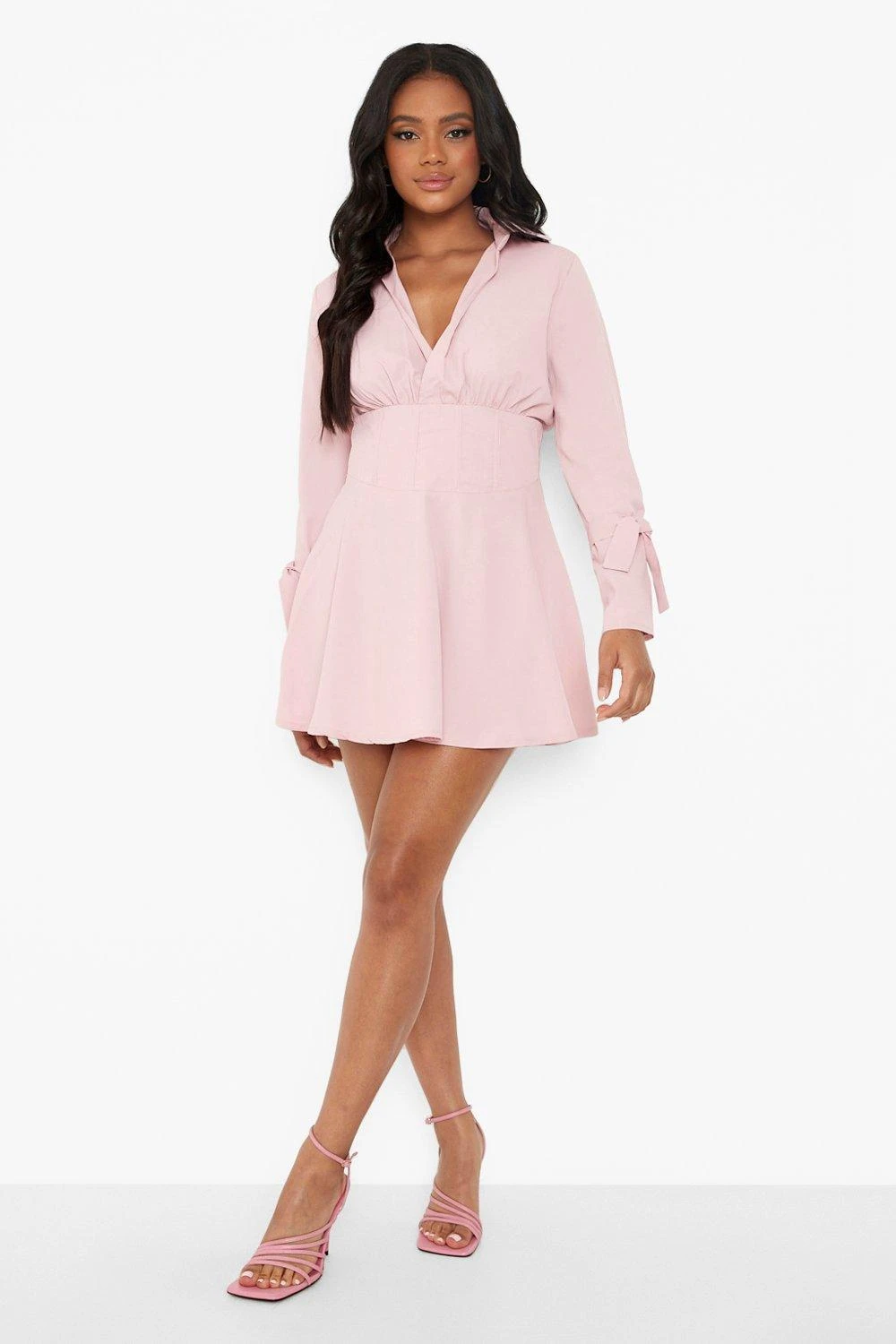 Vestito Skater Petite Stile Corsetto Con Laccetti Sui Polsini 3 Vestito Skater Petite Stile Corsetto Con Laccetti Sui Polsini - immagine 3