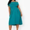 Vestito Midi Plus Size Su Due Livelli