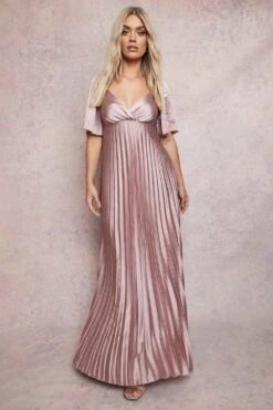 Vestito Maxi Plus Size Con Pieghe E Maniche A Pipistrello