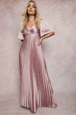 Vestito Maxi Plus Size Con Pieghe E Maniche A Pipistrello 6 Vestito Maxi Plus Size Con Pieghe E Maniche A Pipistrello -Negozio al dettaglio Vestiti pzz08469 rose xl 2