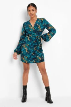 Vestito Petite A Incrocio In Fantasia Cachemire 6 Vestito Petite A Incrocio In Fantasia Cachemire -Negozio al dettaglio Vestiti pzz08541 blue xl 2