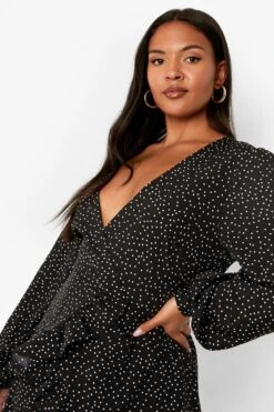 Vestito Skater Plus Size A Incrocio Con Arricciature -Negozio al dettaglio Vestiti pzz08617 black xl 3