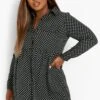Vestito Camicia Plus Size A Pois