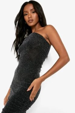 Vestito Midi Petite Monospalla Glitterato -Negozio al dettaglio Vestiti pzz09624 black xl 3