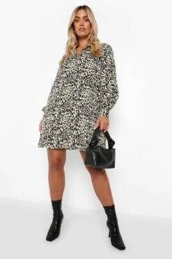 Vestito Camicia Plus Size Oversize Leopardato 6 Vestito Camicia Plus Size Oversize Leopardato -Negozio al dettaglio Vestiti pzz09767 leopard xl 2