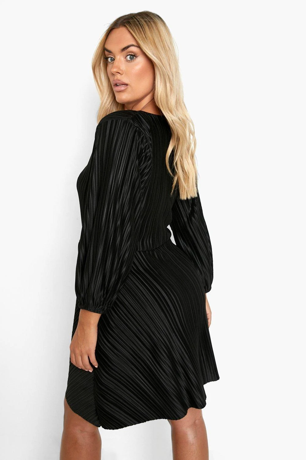 Vestito Skater Plus Size Plissettato Con Cintura 2 Vestito Skater Plus Size Plissettato Con Cintura - immagine 2