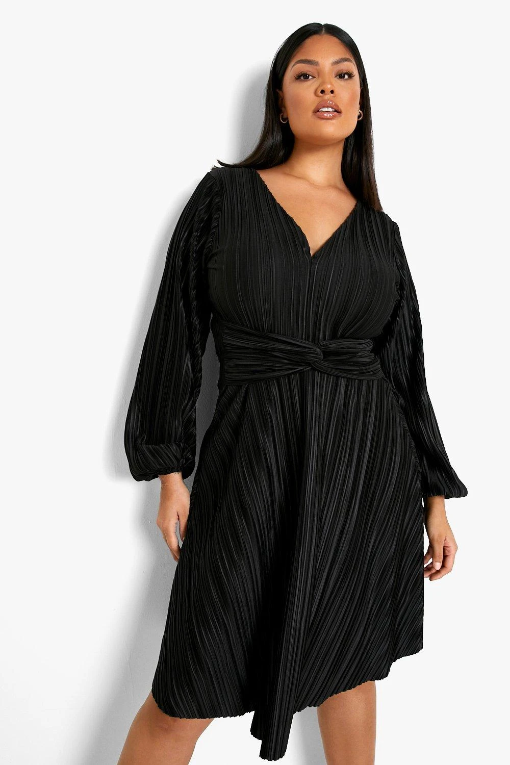 Vestito Skater Plus Size Plissettato 3 Vestito Skater Plus Size Plissettato - immagine 3