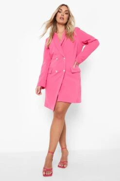 Vestito Blazer Plus Size Con Fondo Asimmetrico 6 Vestito Blazer Plus Size Con Fondo Asimmetrico -Negozio al dettaglio Vestiti pzz10693 hot20pink xl 2