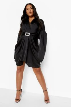 Vestito Plus Size Con Scollo Profondo E Fibbia