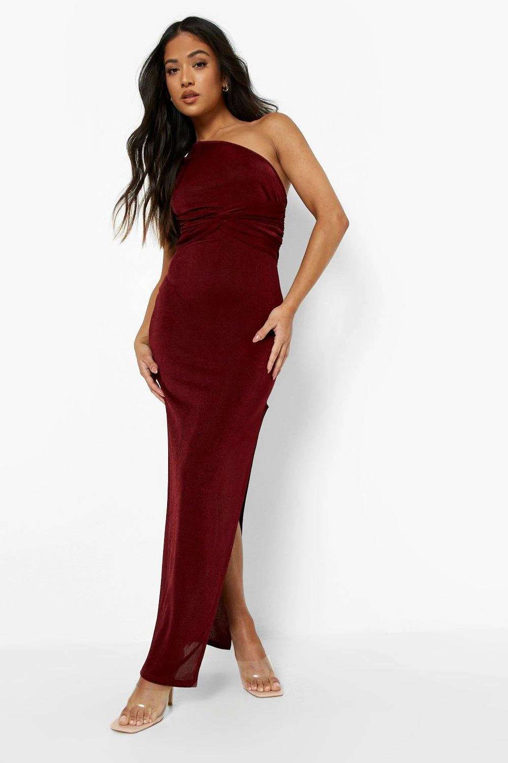 Vestito Maxi Petite Monospalla Con Dettagli Attorcigliati 3 Vestito Maxi Petite Monospalla Con Dettagli Attorcigliati - immagine 3