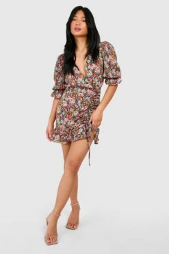 Vestito Scaldacuore Petite A Fiori Con Ruches -Negozio al dettaglio Vestiti pzz60265 black xl 2