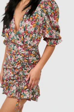 Vestito Scaldacuore Petite A Fiori Con Ruches -Negozio al dettaglio Vestiti pzz60265 black xl 3