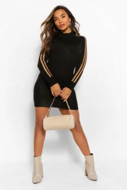 Vestito In Felpa Petite A Righe Sportive -Negozio al dettaglio Vestiti pzz60675 black xl 3