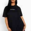 Vestito T-shirt Plus Size Oversize Con Scritta Honey