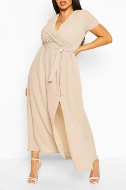 Vestito Maxi Scaldacuore Plus Size Con Maniche Ad Aletta