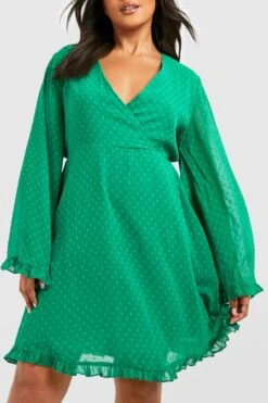 Vestito Skater Plus Size In Rete Plumetis Di Chiffon Con Maniche Ampie 7 Vestito Skater Plus Size In Rete Plumetis Di Chiffon Con Maniche Ampie -Negozio al dettaglio Vestiti pzz65212 emerald xl 3