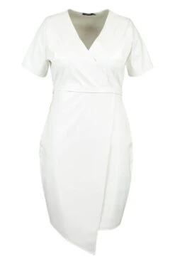 Vestito Plus Size A Incrocio Effetto Pelle 6 Vestito Plus Size A Incrocio Effetto Pelle -Negozio al dettaglio Vestiti pzz66320 ecru xl 2