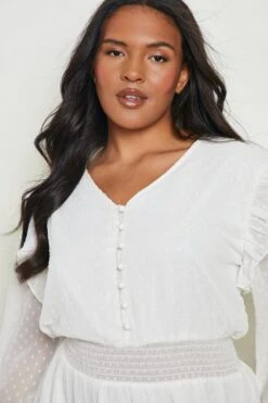 Vestito Skater Plus Size In Rete Increspato In Vita 7 Vestito Skater Plus Size In Rete Increspato In Vita -Negozio al dettaglio Vestiti pzz66504 ivory xl 3