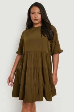 Vestito Grembiule Plus Size In Tessuto