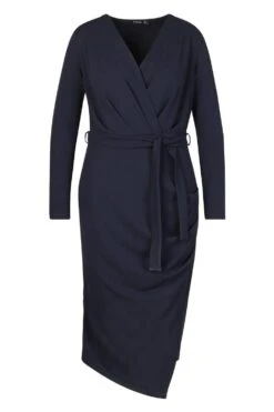 Vestito Midi Plus Size A Incrocio -Negozio al dettaglio Vestiti pzz66855 navy xl 2