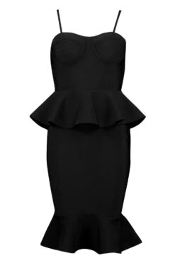 Vestito Midi Petite Fasciante A Sirena Con Volant Sul Fondo -Negozio al dettaglio Vestiti pzz68307 black xl 2