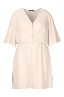 Vestito Smock Plus Size Con Maniche A Campana -Negozio al dettaglio Vestiti pzz70218 blush xl 2