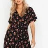 Vestito Scaldacuore Da Giorno Plus Size A Fiori Allacciato In Vita
