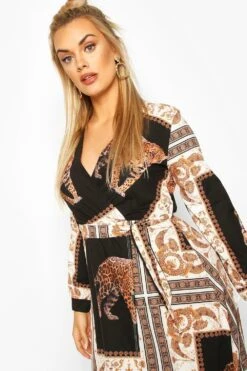 Vestito Maxi Plus Size Con Stampa Di Catene -Negozio al dettaglio Vestiti pzz72580 black xl 3