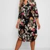 Vestito Camicia Plus Size Con Stampa A Fiori