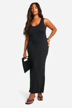 Vestito Maxi Plus Size Con Scollo Rotondo